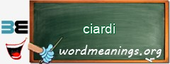 WordMeaning blackboard for ciardi